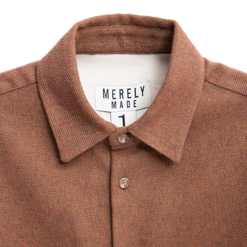 Merely Made Merely Premium Cropped Shirt Melange Brown 23FMLPR208SH Degli Uberti